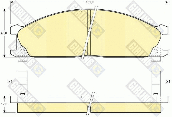 Kit de plaquettes de frein, frein à disque GIRLING 6107669