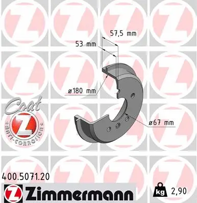 Tambour de frein ZIMMERMANN 400.5071.20