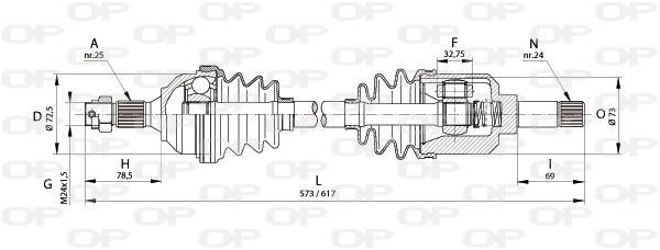 Arbre de transmission OPEN PARTS DRS6333.00