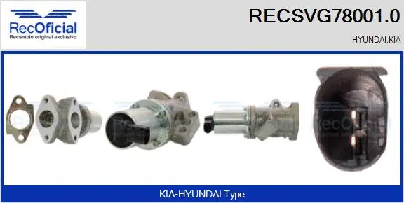 Vanne EGR RECOFICIAL RECSVG78001.0