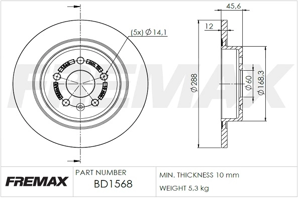 Disque de frein FREMAX BD-1568