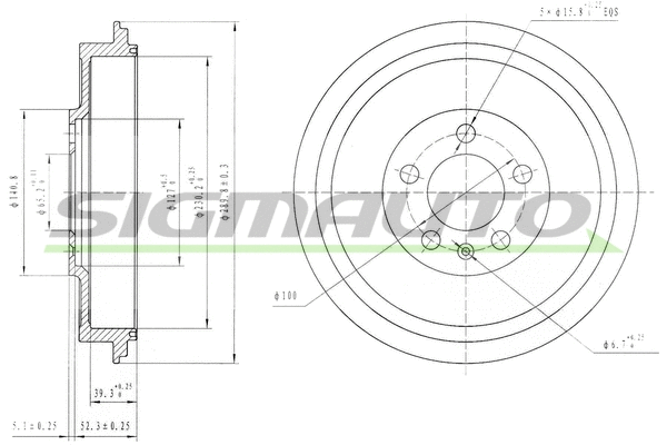 Tambour de frein SIGMAUTO DR5500