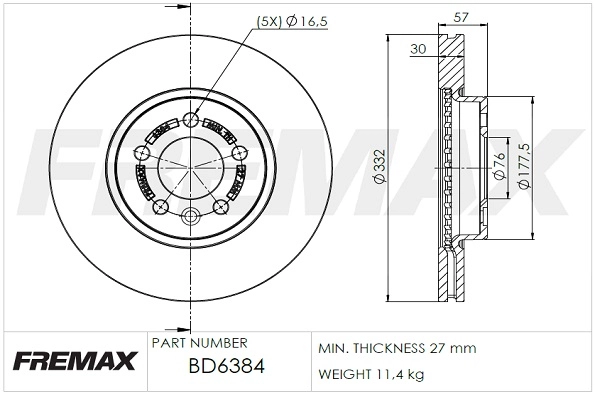 Disque de frein FREMAX BD-6384