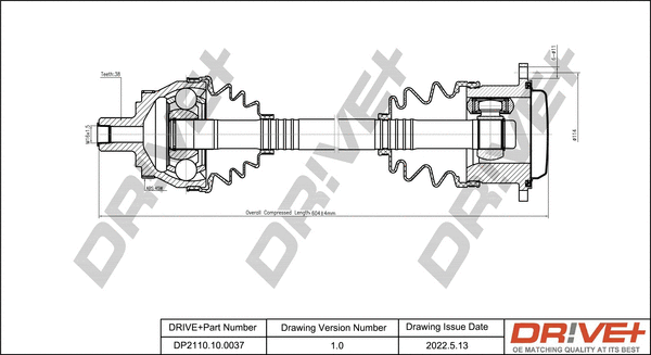 Arbre de transmission Dr!ve+ DP2110.10.0037