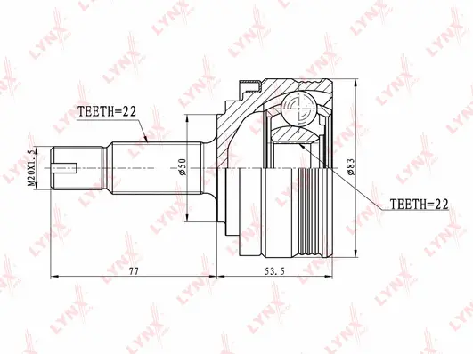Jeu de joints, arbre de transmission LYNXAUTO CO-4600