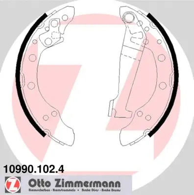 Jeu de mâchoires de frein ZIMMERMANN 10990.102.4