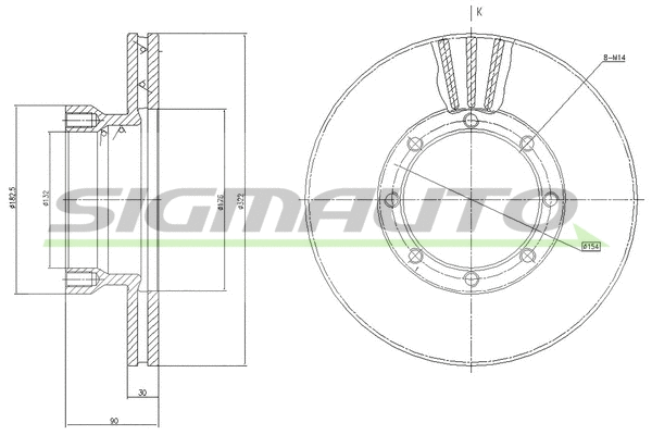 Disque de frein SIGMAUTO DB0131V