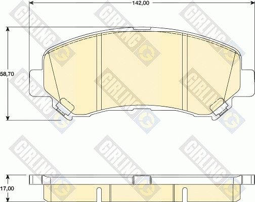Kit de plaquettes de frein, frein à disque GIRLING 6134679