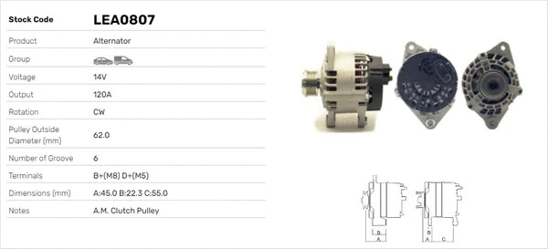 Alternateur LUSA LEA0807