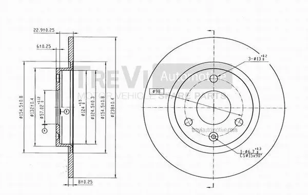 Disque de frein TREVI AUTOMOTIVE BD1012