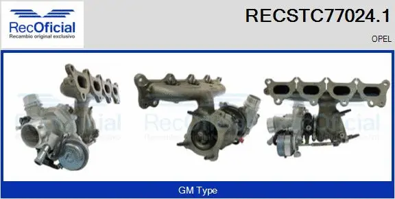 Turbocompresseur, suralimentation RECOFICIAL RECSTC77024.1