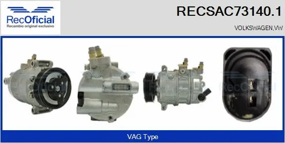 Compresseur, climatisation RECOFICIAL RECSAC73140.1