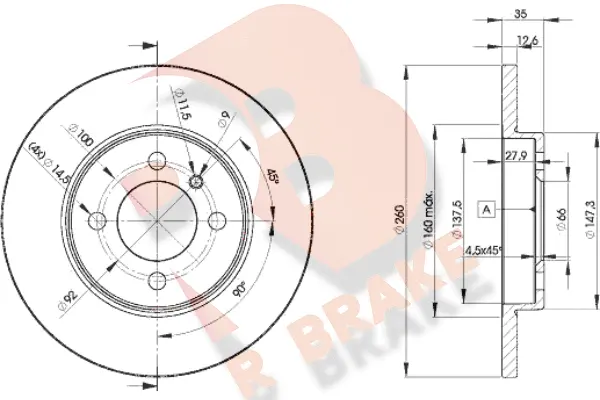 Disque de frein R BRAKE 78RBD24747