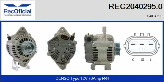 Alternateur RECOFICIAL REC2040295.0