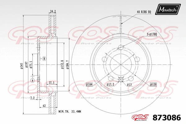 Disque de frein MAXTECH 873086
