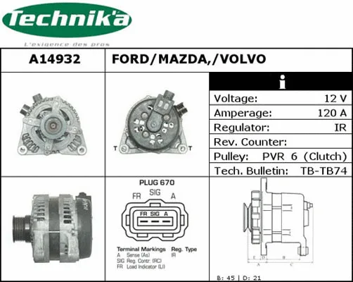 Alternateur Technika A14932