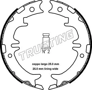 Jeu de mâchoires de frein, frein de stationnement TRUSTING 115.311
