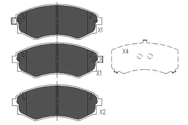 Kit de plaquettes de frein, frein à disque KAVO PARTS KBP-7504