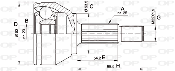 Jeu de joints, arbre de transmission OPEN PARTS CVJ5344.10