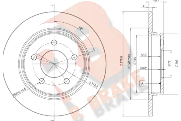 Disque de frein R BRAKE 78RBD23276