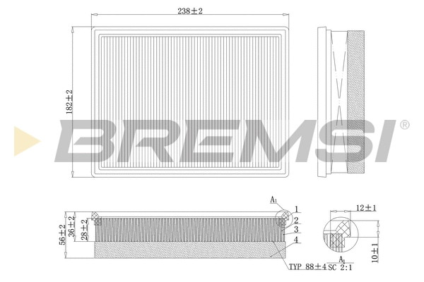 Filtre à air BREMSI FA0557