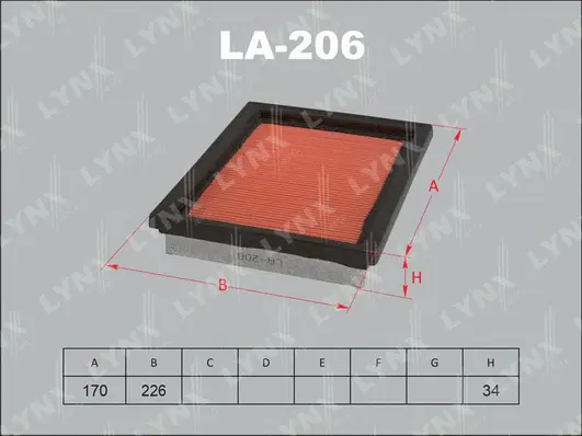 Filtre à air LYNXAUTO LA-206