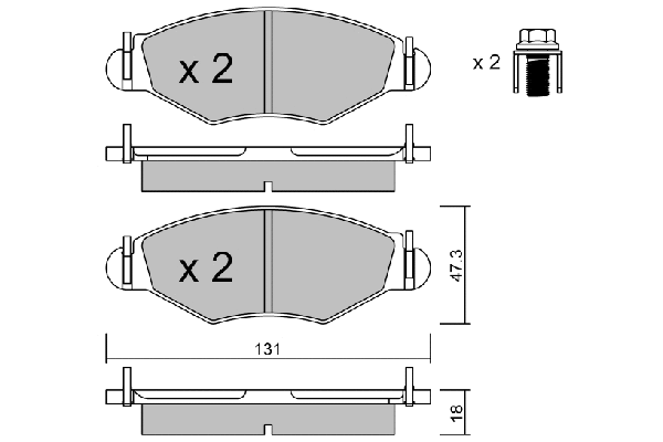 Kit de plaquettes de frein, frein à disque AISIN BPPE-1012