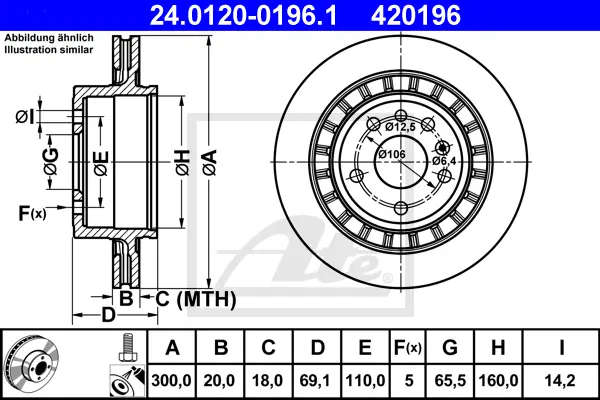 Disque de frein ATE-APAC 24.0120-0196.1