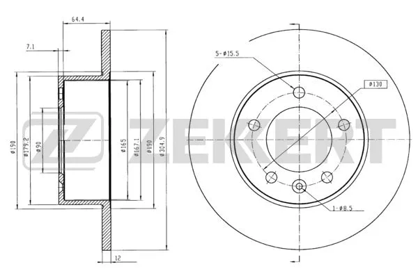 Disque de frein ZEKKERT BS-5632B