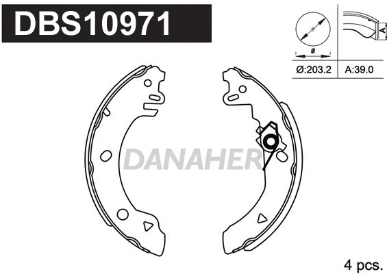 Jeu de mâchoires de frein DANAHER DBS10971