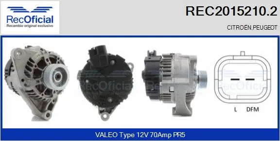 Alternateur RECOFICIAL REC2015210.2