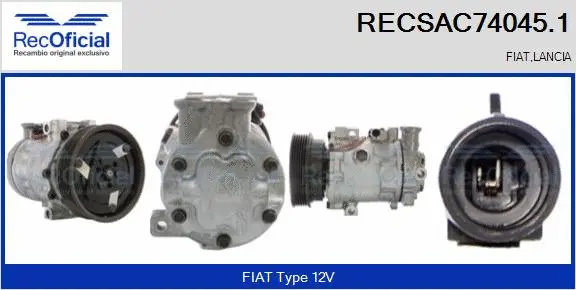 Compresseur, climatisation RECOFICIAL RECSAC74045.1