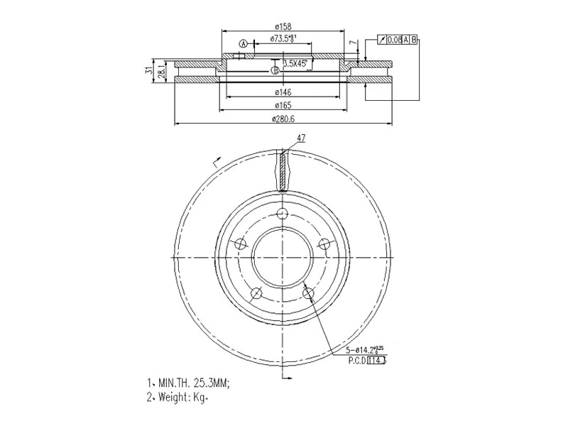 Disque de frein A.Z. Meisterteile AZMT-44-024-1121