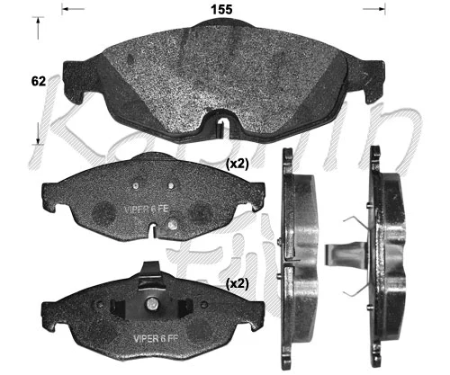 Kit de plaquettes de frein, frein à disque KAISHIN FK10073