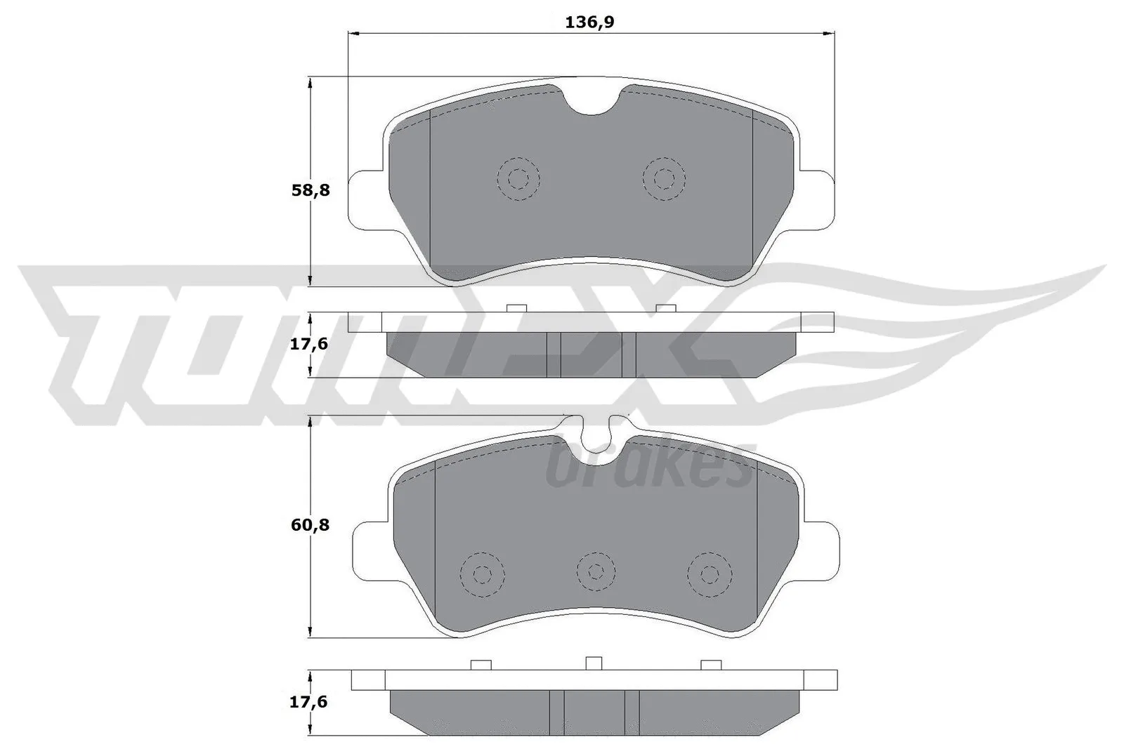 Kit de plaquettes de frein, frein à disque TOMEX Brakes TX 16-96