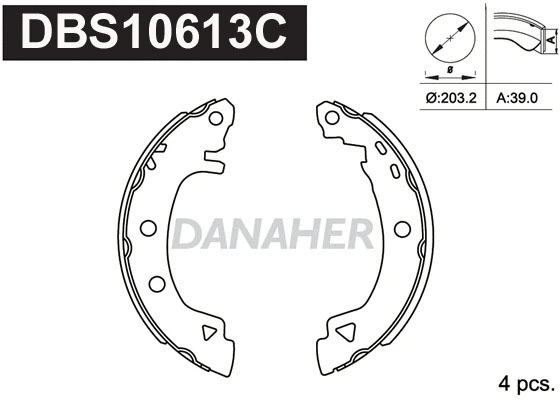 Jeu de mâchoires de frein DANAHER DBS10613C