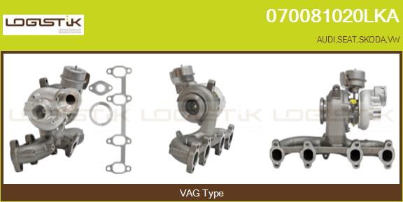 Turbocompresseur, suralimentation LGK 070081020LKA