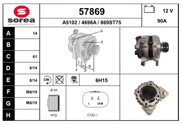 Alternateur EAI 57869