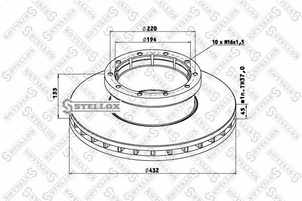 Disque de frein STELLOX 85-00753-SX
