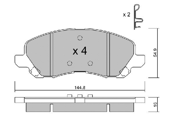 Kit de plaquettes de frein, frein à disque AISIN BPMI-1001