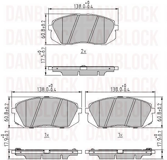 Kit de plaquettes de frein, frein à disque DANBLOCK DB 511309