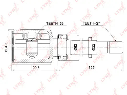 Jeu de joints, arbre de transmission LYNXAUTO CI-3754