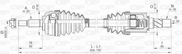 Arbre de transmission OPEN PARTS DRS6478.00