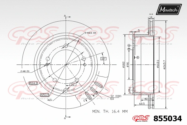 Disque de frein MAXTECH 855034