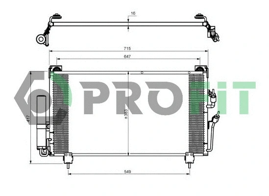 Condenseur, climatisation PROFIT PR 1602C1