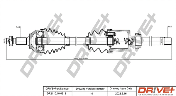 Arbre de transmission Dr!ve+ DP2110.10.0213