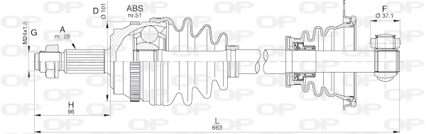 Arbre de transmission OPEN PARTS DRS6212.00
