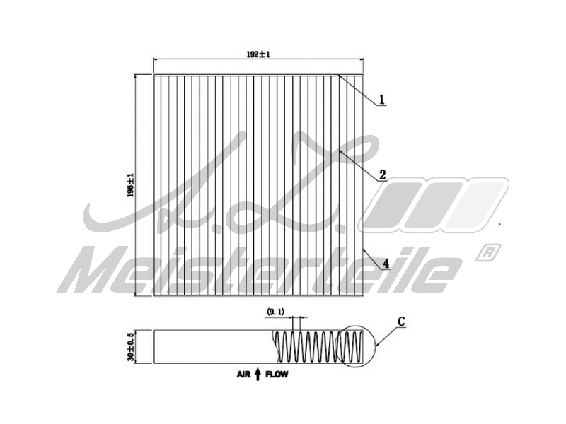 Filtre, air de l'habitacle A.Z. Meisterteile AZMT-41-010-1796