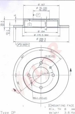 Disque de frein VILLAR 628.1521