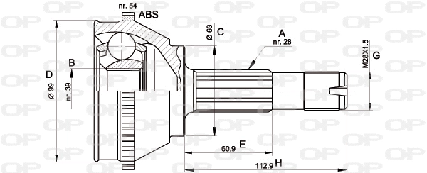 Jeu de joints, arbre de transmission OPEN PARTS CVJ5118.10